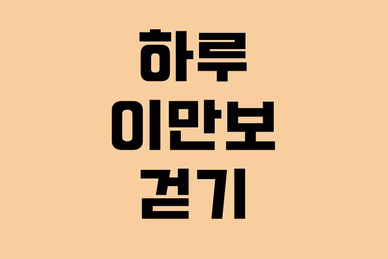 하루 이만보 걷기