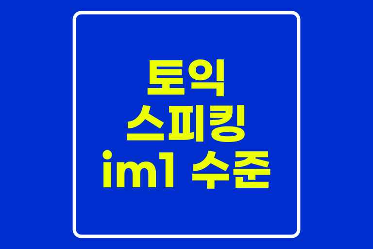 토익 스피킹 im1 수준